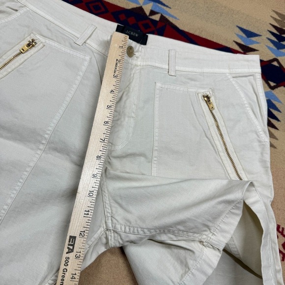 J. Crew High Waist Shorts in Cream with Gold Zippers - Picture 9 of 13